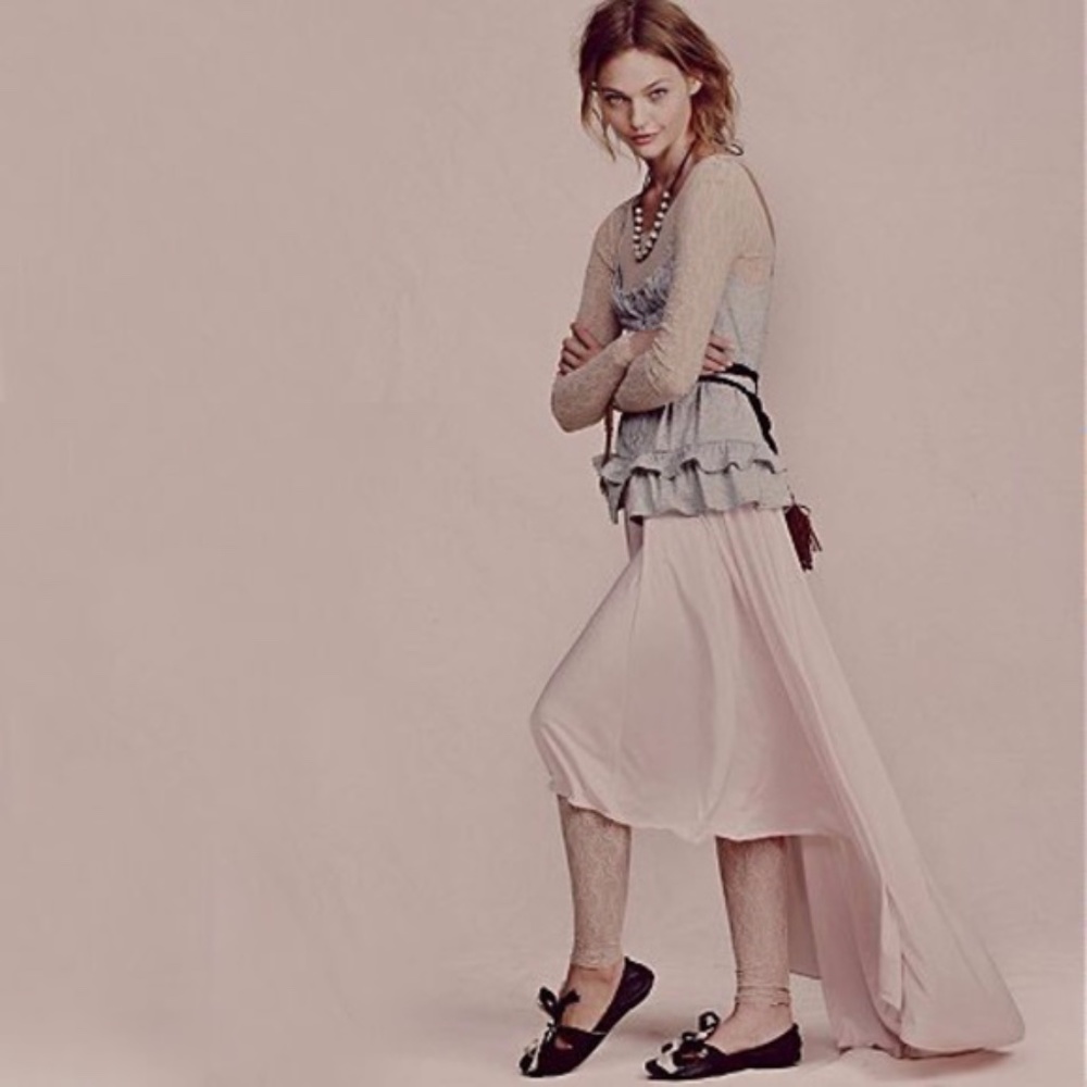 Free People Blush Pink High Low Skirt NWOT
